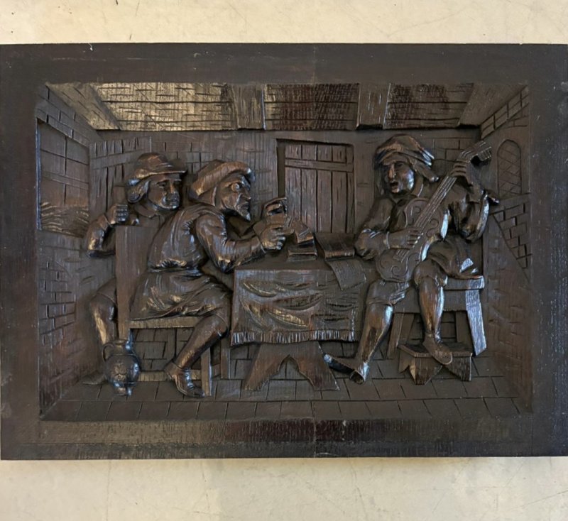 Set of Nine Antique Victorian Hand-Carved Oak Panels